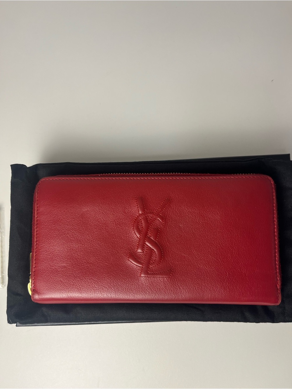 YSL Saint Laurent Belle de Jour / Monogram leather zip-around wallet